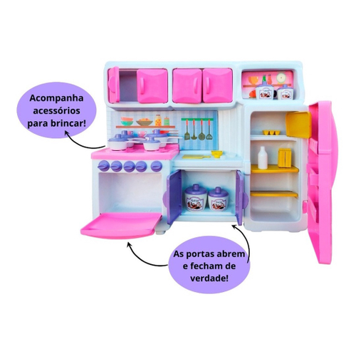 Cozinha Infantil Brinquedo Kit Criança Completa Fogão Menina