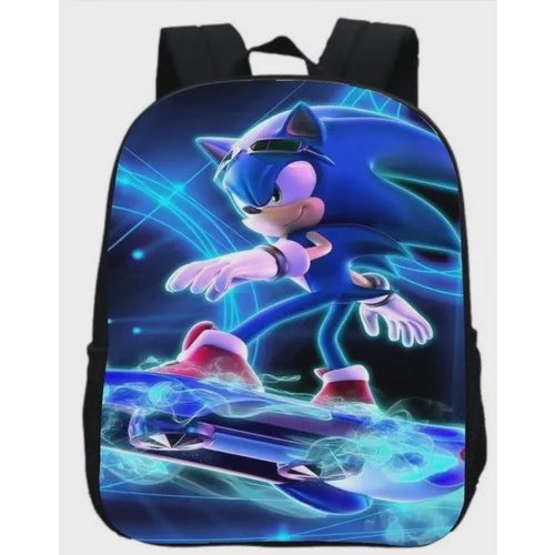 Mochila Escolar Infantil Meninos Super Sonic o Ouriço Azul e Seus