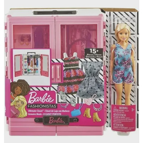 Mattel - Barbie Fashionistas Ultimate Closet com roupas da Barbie