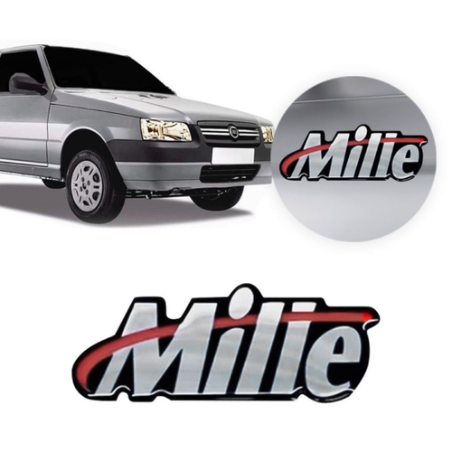 Kit Emblema Fiat Uno Mille Smart Resinado Modelo Original