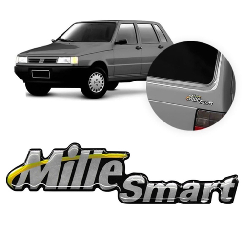 Kit Emblema Fiat Uno Mille Smart Resinado Modelo Original