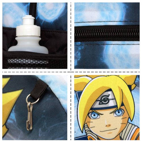 Kit Mochila Costas Estojo Menino Menina Boruto Naruto Hinata