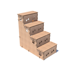 Escada pet para cachorro ou gato em madeira mdf 3mm - 4 Degraus - altura de 60cm - ideal para pet até 10 kg é boa?