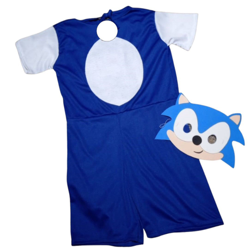 Fantasia do Sonic Infantil com Máscara 2 a 8 Anos