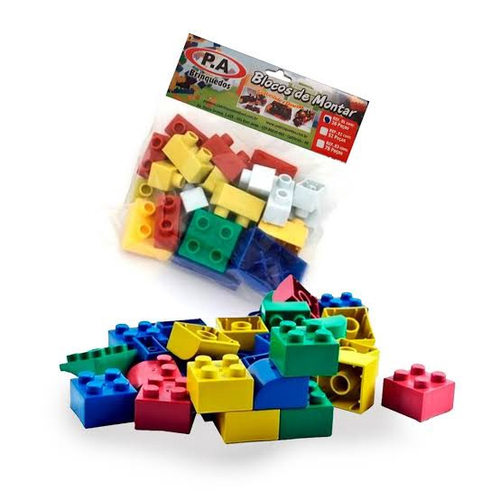 Brinquedo Infantil Blocos De Montar 180 Lego Grande + Bolsa