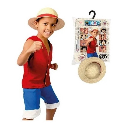 Cosplay Anime One Piece Luffy Infantil Chapéu De Palha fantasia novo mundo