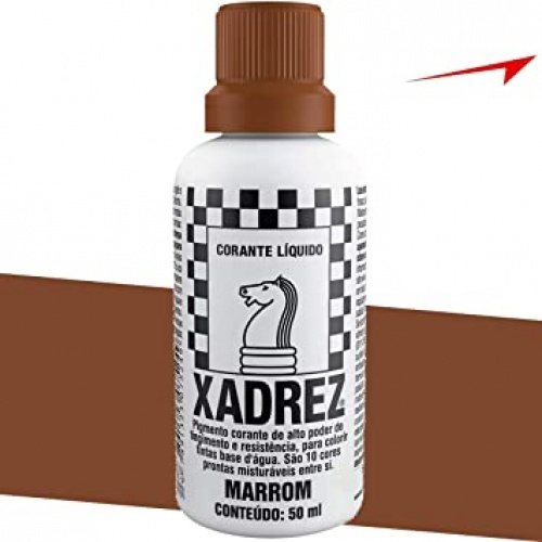 Corante Xadrez MARROM c/ CASTANHO 50ml - Corante Xadrez MARROM c/ CASTANHO  50ml - Tintas Coral