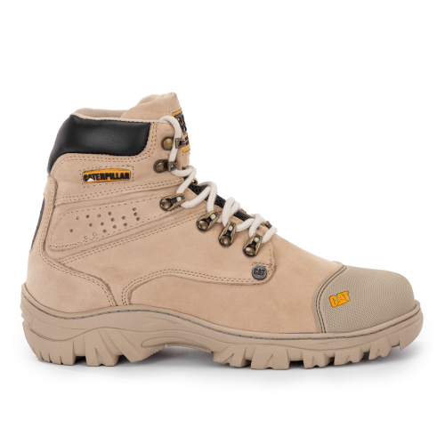 Bota botina caterpillar masculina em couro legitimo resistente para trabalho