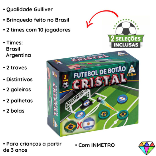 Jogo Futebol De Botão Completo Com Seleções 2 Times Original Gulliver em  Promoção na Americanas