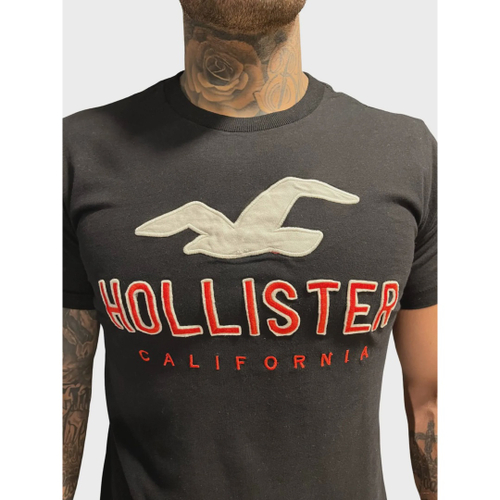 Camiseta Hollister California Preta Masculina em Promo o na