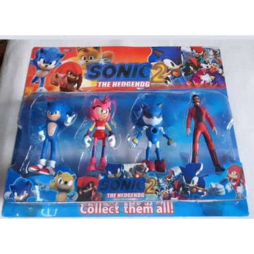 4 Bonecos Sonic 3 De Cm E Outro De 15cm Presente Crianças