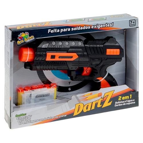 Brinquedo Arminha Lança Dardos Nerf com Alvo + 6 Dardos