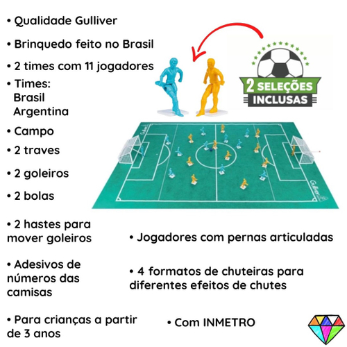 Jogo Futebol Club com 2 Seleções – Brasil X Argentina – Gulliver