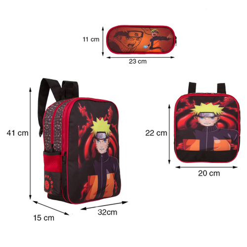 Desenho Naruto Anime Animado Ao Redor Mochila Escolar Infantil