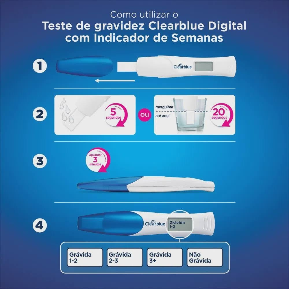 Teste de Gravidez Clearblue Digital com 1 Unidade