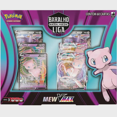 Pokemon box Batalha de Liga mew vmax Copag 32543 no Shoptime