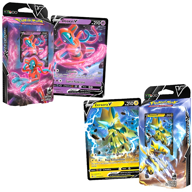 Cards Pokémon Batalha V Zeraora e Deoxys - Copag