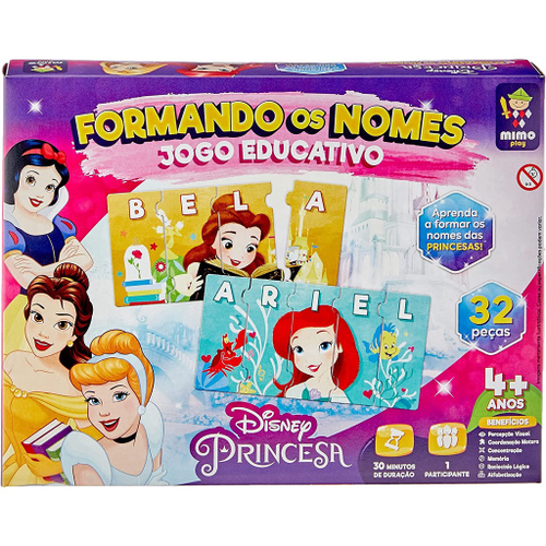 Jogo Quebra Cabeça Princess Princesas - 100 Peças - Jogo De