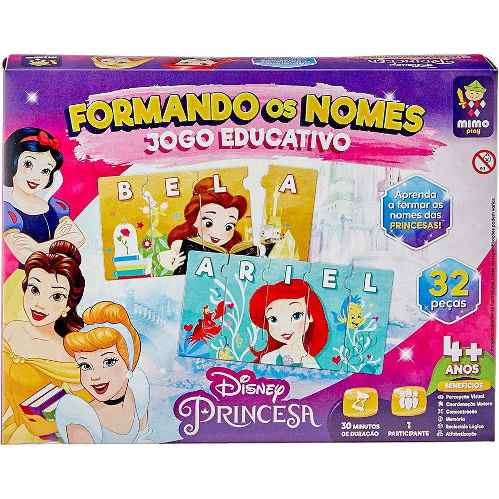 Jogo Das Letras Educativo Princesa Disney 26 Letras TemÁtico