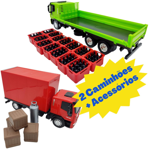 Kit 2 Caminhões De Brinquedo Iveco Tector - Caminhão De Engradados