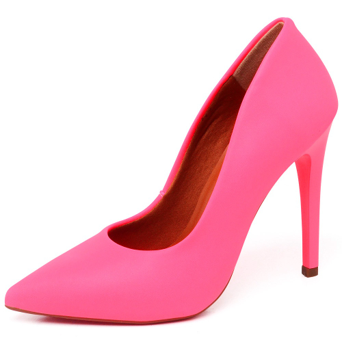 Scarpin rosa shops neon