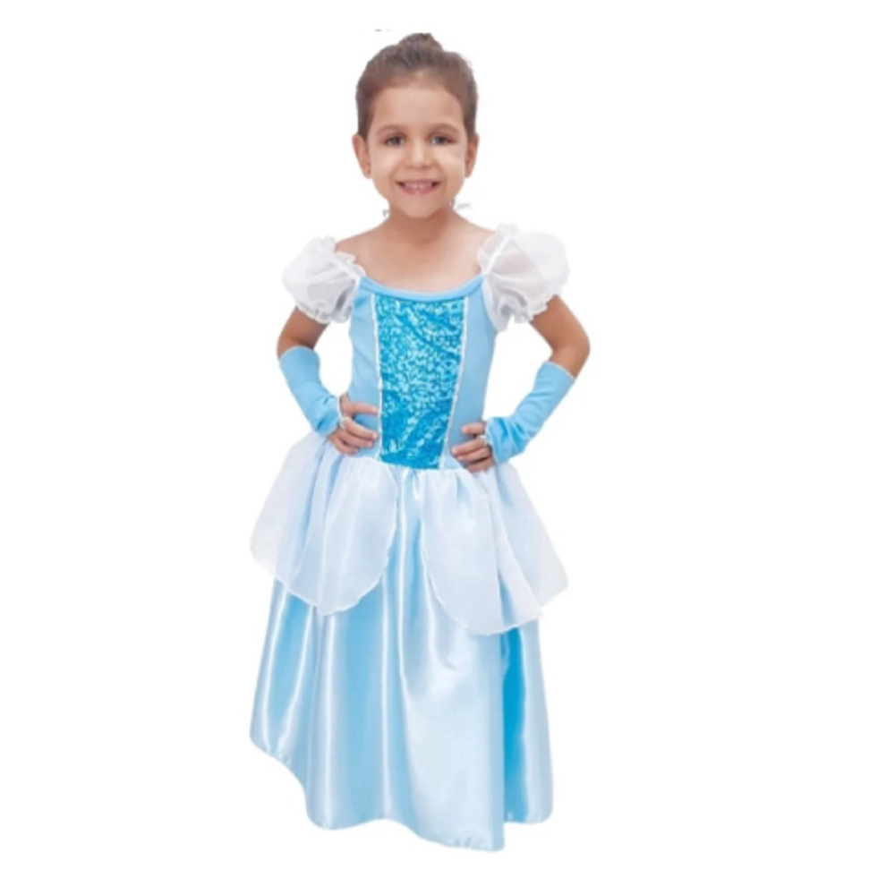 Vestido Infantil Da Cinderela de Luxo Temático Princesa Aniversário em  Promoção na Americanas