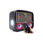 Caixa De Som Retrô Rádio Bluetooth Fm Am Lanterna Dourada