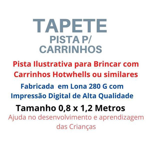 Pista Para Carrinhos Grande Cidade Bairro 100x50cm