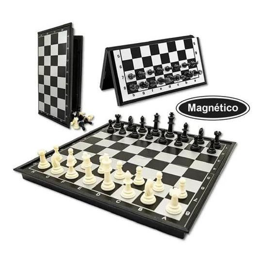 Jogo Xadrez Magnético Com Tabuleiro Dobrável Premium 19X19 em Promoção na  Americanas