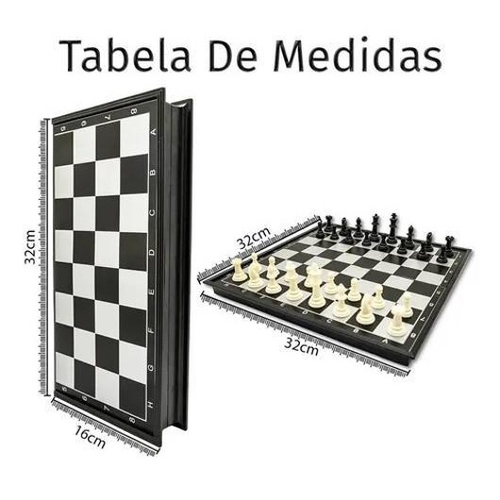 Jogo Xadrez E Dama Tabuleiro Profissional 25X25CM Dobrável Magnético -  Escorrega o Preço