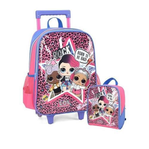 Kit Mochila Escolar Infantil Lol Bffs 4 Eva Com Rodinhas