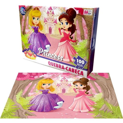 Quebra Cabeça Disney Princesas 100 Pçs Grow Infantil Menina