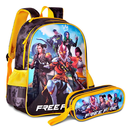 Mochila Clio Free Fire 24098 - Masculino Preto