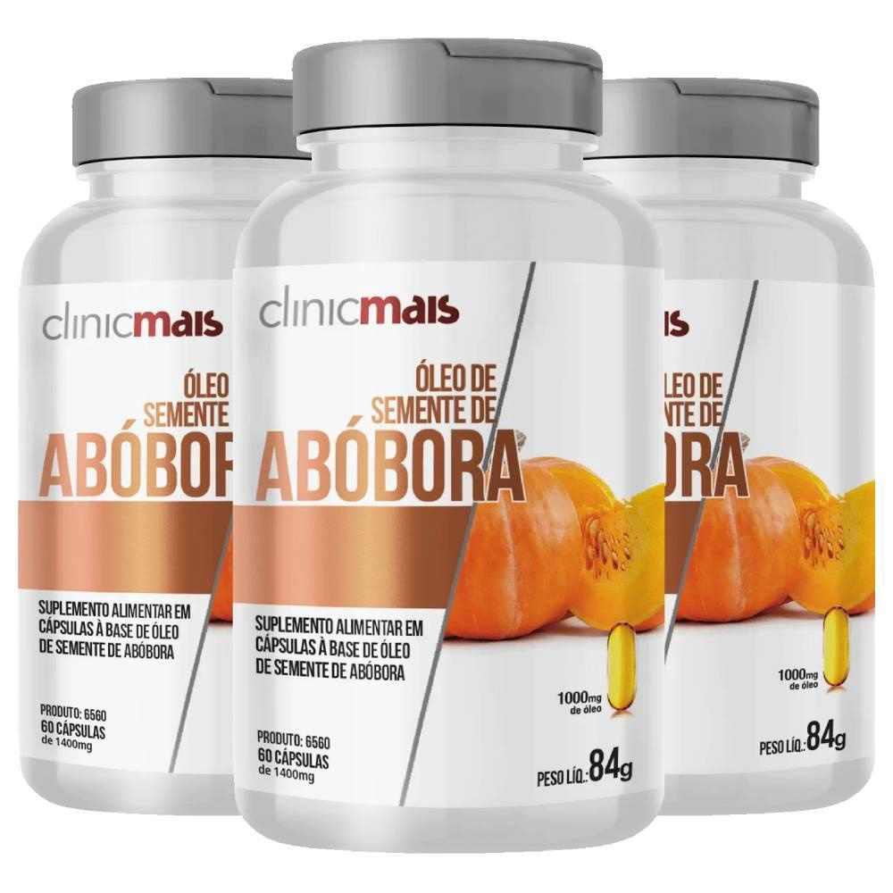 Kit 3X Óleo Semente Abóbora 1000Mg 60 Cápsulas - Clinicmais No Shoptime