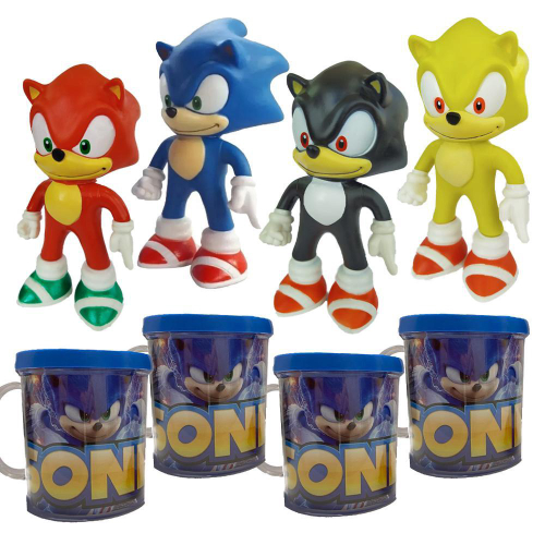 Kit brinquedos sonic com 8 personagens. no Shoptime