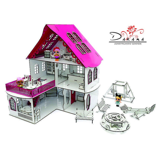 Casa bonecas escala Barbie com garagem Milla Sonhos DARAMA