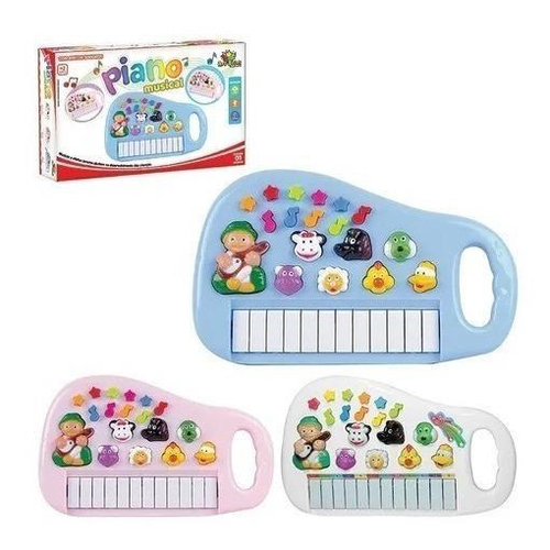 Teclado Piano Infantil Menino Menina Luz Som De Bicho Animal no Shoptime