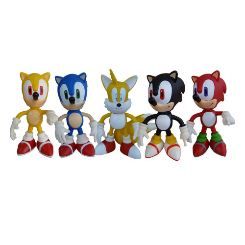 Sonic e Sonic Vermelho Collection - 2 Bonecos Grandes - Super Size