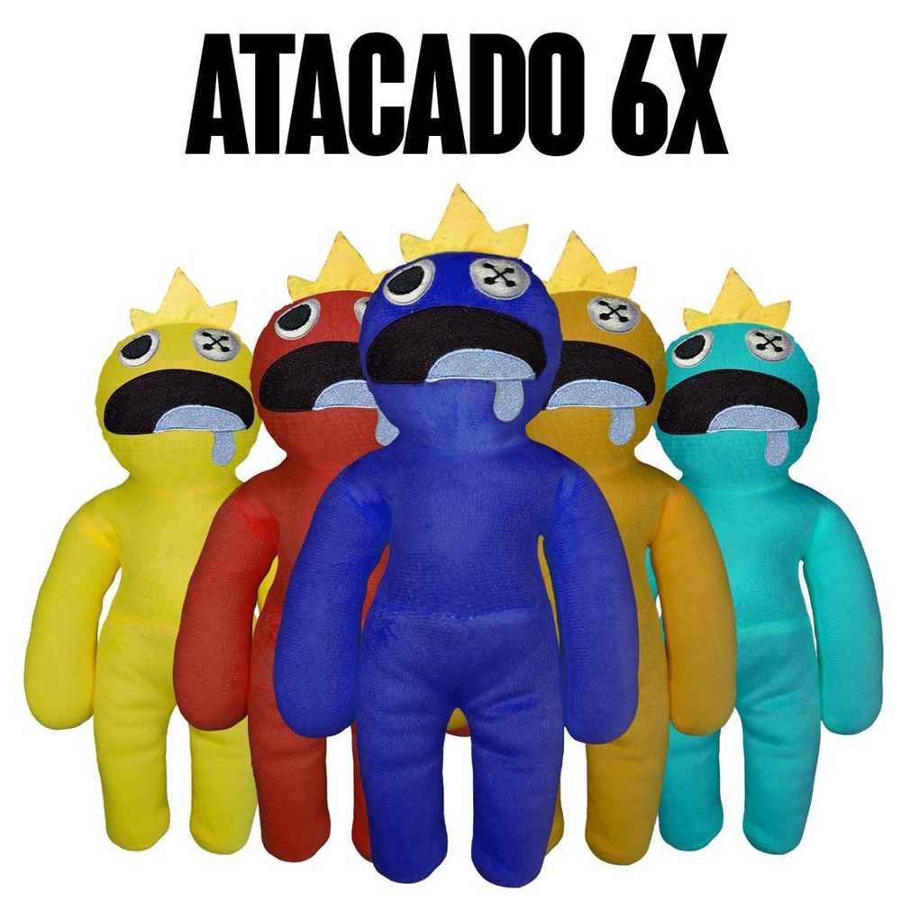 Kit Pelúcia Boneco Azul Babão E Verde Roblox Rainbow Friends