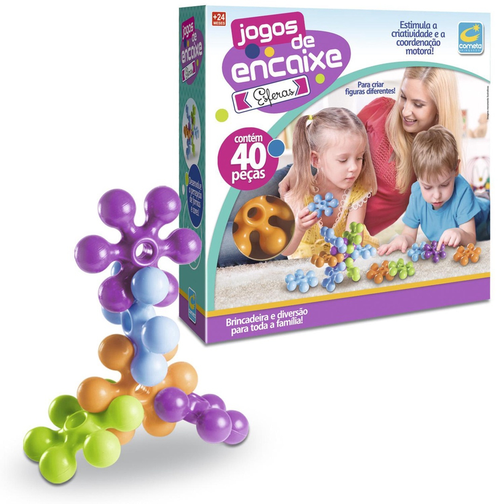 Jogo De Encaixe Brinquedo Bloco De Montar Peças Grandes - R$ 69,9