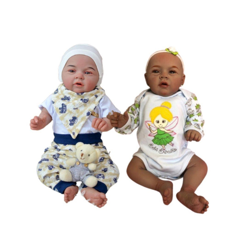 Bebê Reborn Gêmeos Casal Menino Corpo de Silicone Realista : :  Brinquedos e Jogos