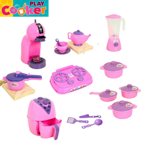 Brinquedo Kit Confeiteira CupCakes Sorvetinho e Bolo Infantil Menina Magic  Toys - Rosa