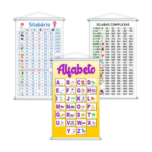 Jogo Educativo Alfabeto Silabário Simples 60 X 100 cm - CARLU