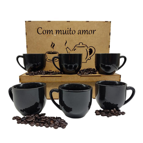 Jogo de Café Chá Completo Cerâmica Poá Preto Kit 11 Peças em Promoção na  Americanas