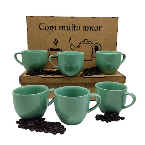 Conjunto Chá e Café em Porcelana Verde