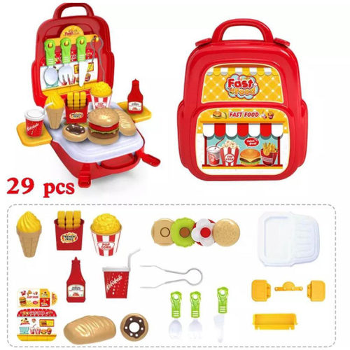 Brinquedos infantis de Simulação de Comida, Prato de Fast Food, Hambúrguer,  Bife, Pizza, Jogo de Cozinha Infantil