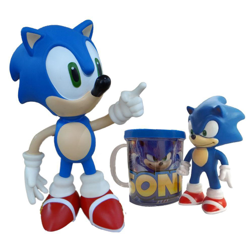 Boneco Sonic vermelho no articulado, original Sega, de 25 cm usado