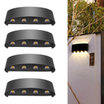 4 Luminária Arandela Led Meia Lua Sobrepor Ip65 Cor Preta 8W