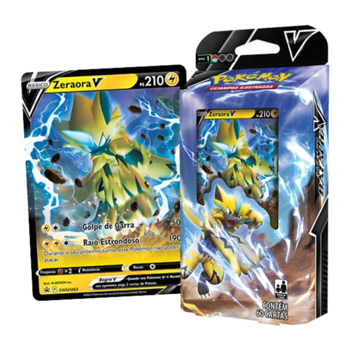 Original Carta Pokemon Lendaria ultra rara Zeraora V em Promoção