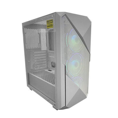 Gabinete Gamer Gamemax Revolt 3606, RGB, Mid Tower, Vidro Temperado,  White/Black, Sem Fonte, Com 3 Fans